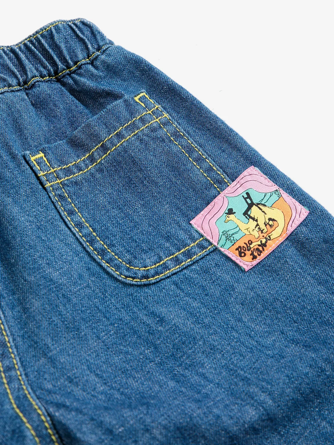 BOBO CHOSES Taxi Saurus Tag denim pants