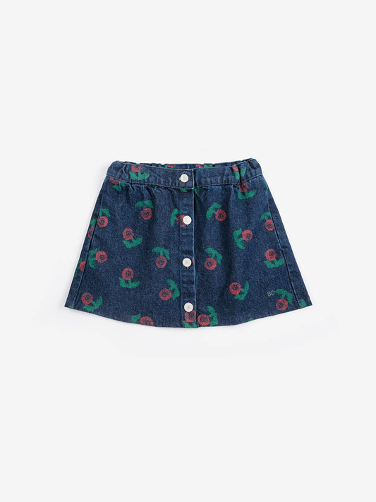 BOBO CHOSES Stamp Bloom all over denim skirt