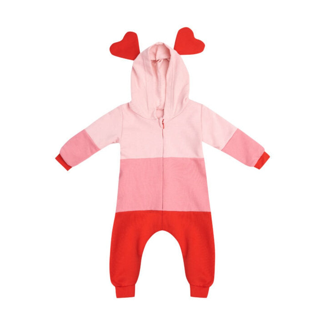 TC RASPBERRY PUFF HOODED JUMPSUIT NB image 1