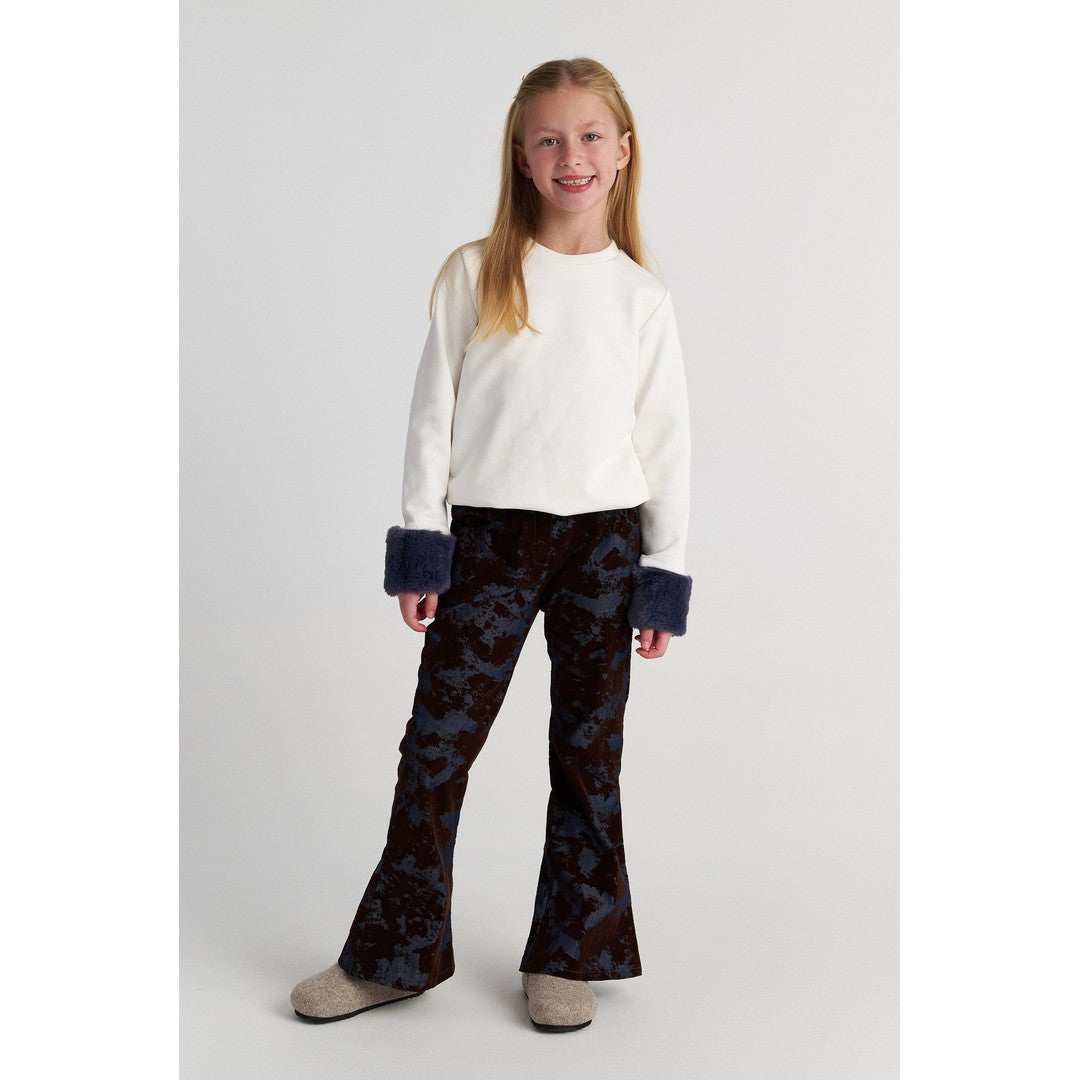 TC COWGIRL FAUX FUR SLEEVES TOP KID OFF WHITE