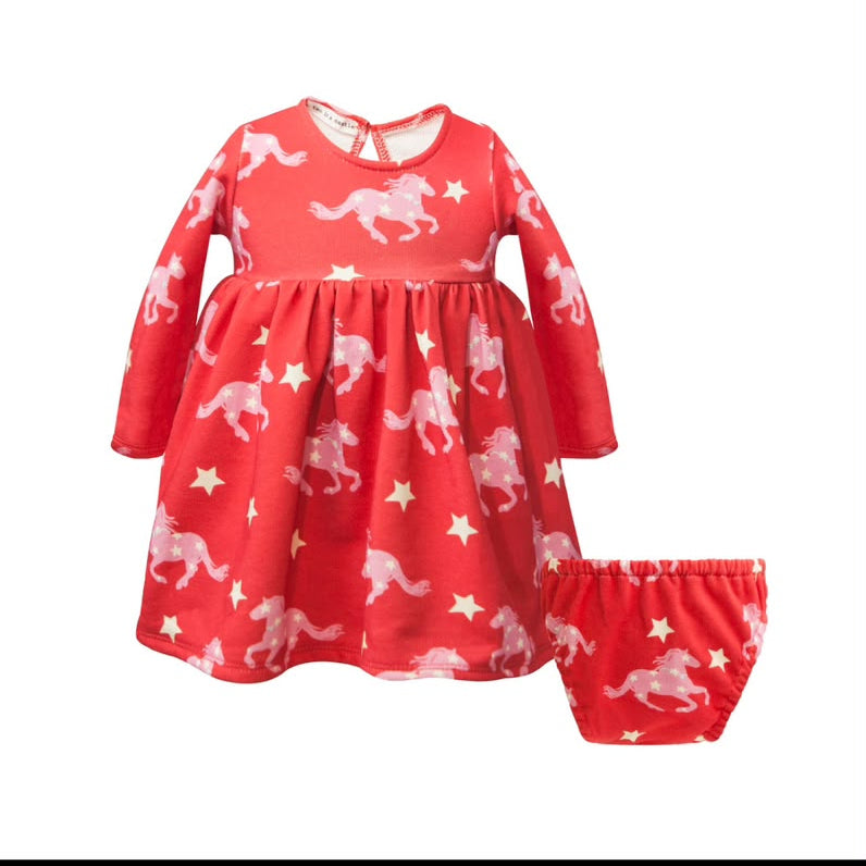 TC HORSES BABY DRESS
