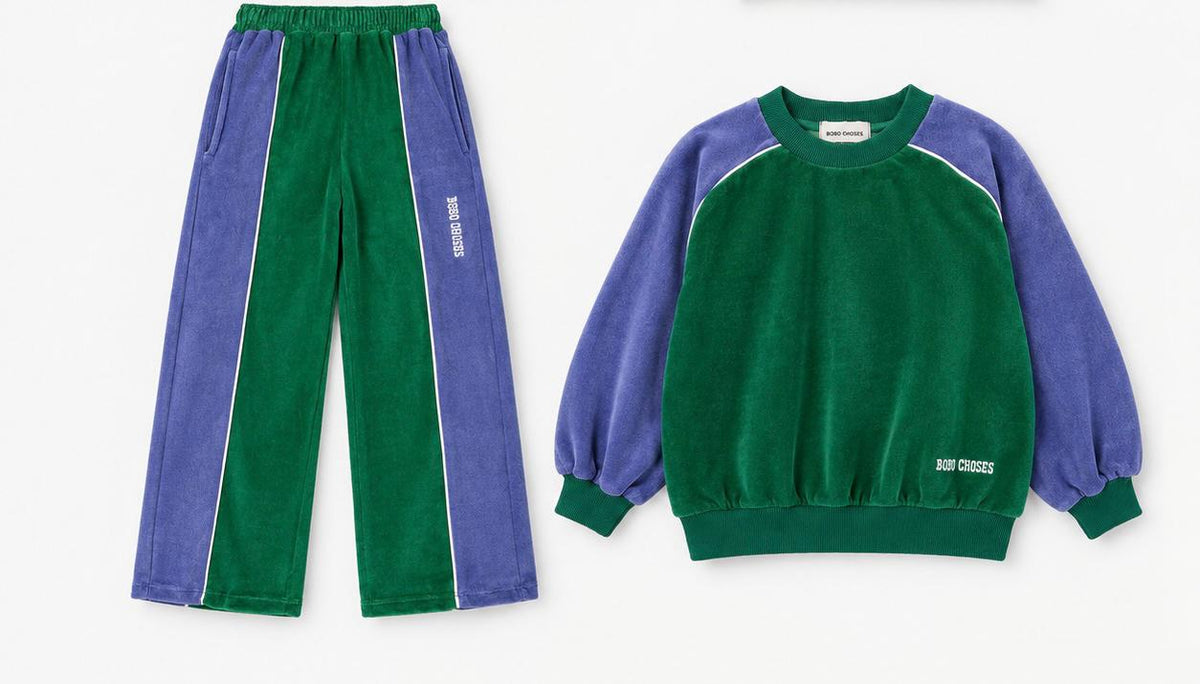 BOBO CHOSES Color Block terry cloth sweatshirt