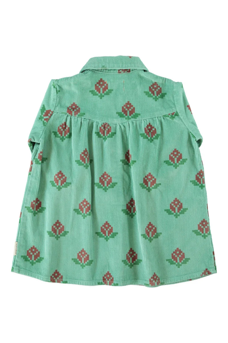 Piu Piu Short Dress Green With Big Flowers