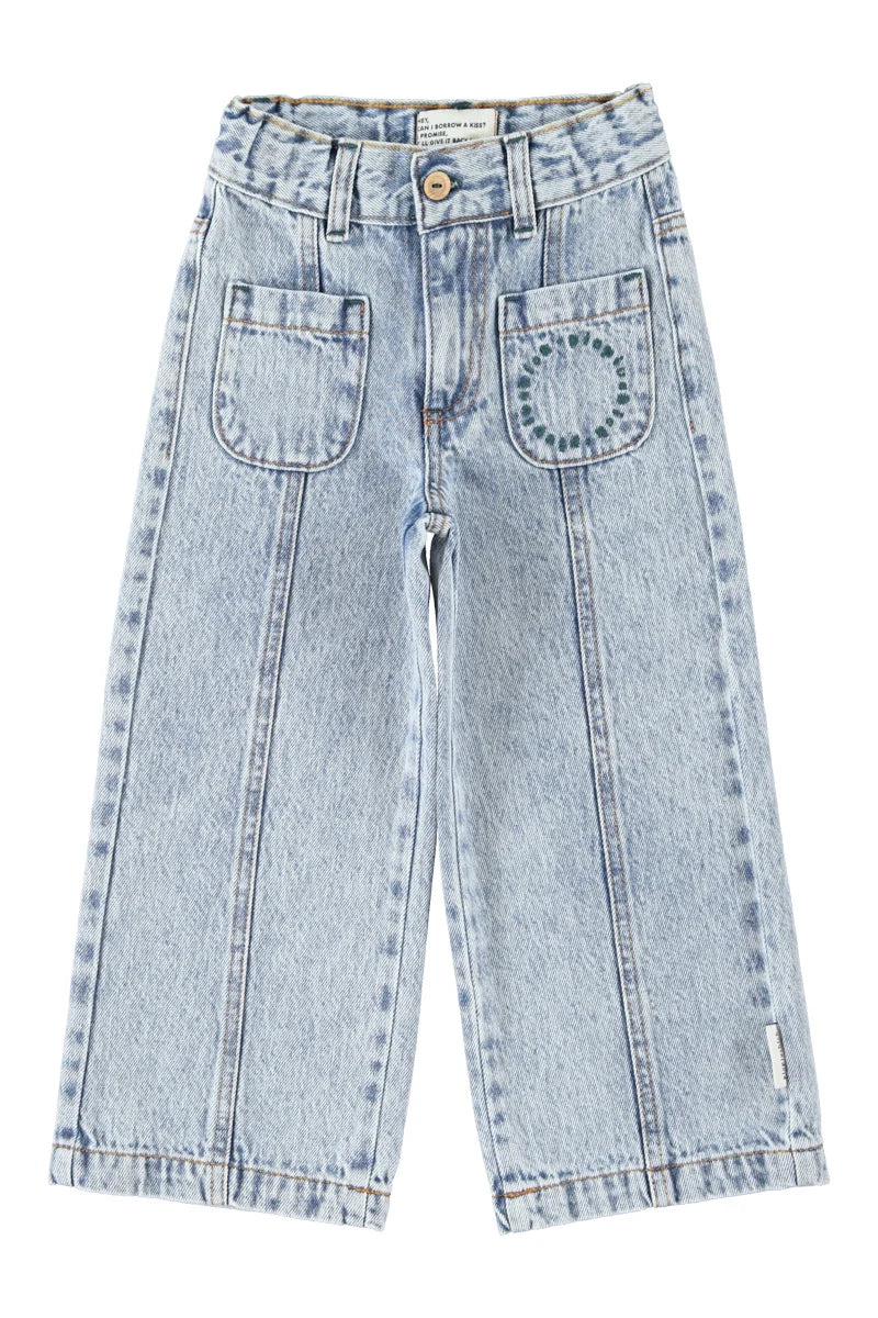 Piu Piu Flare Trousers Fadded Light Blue Denim