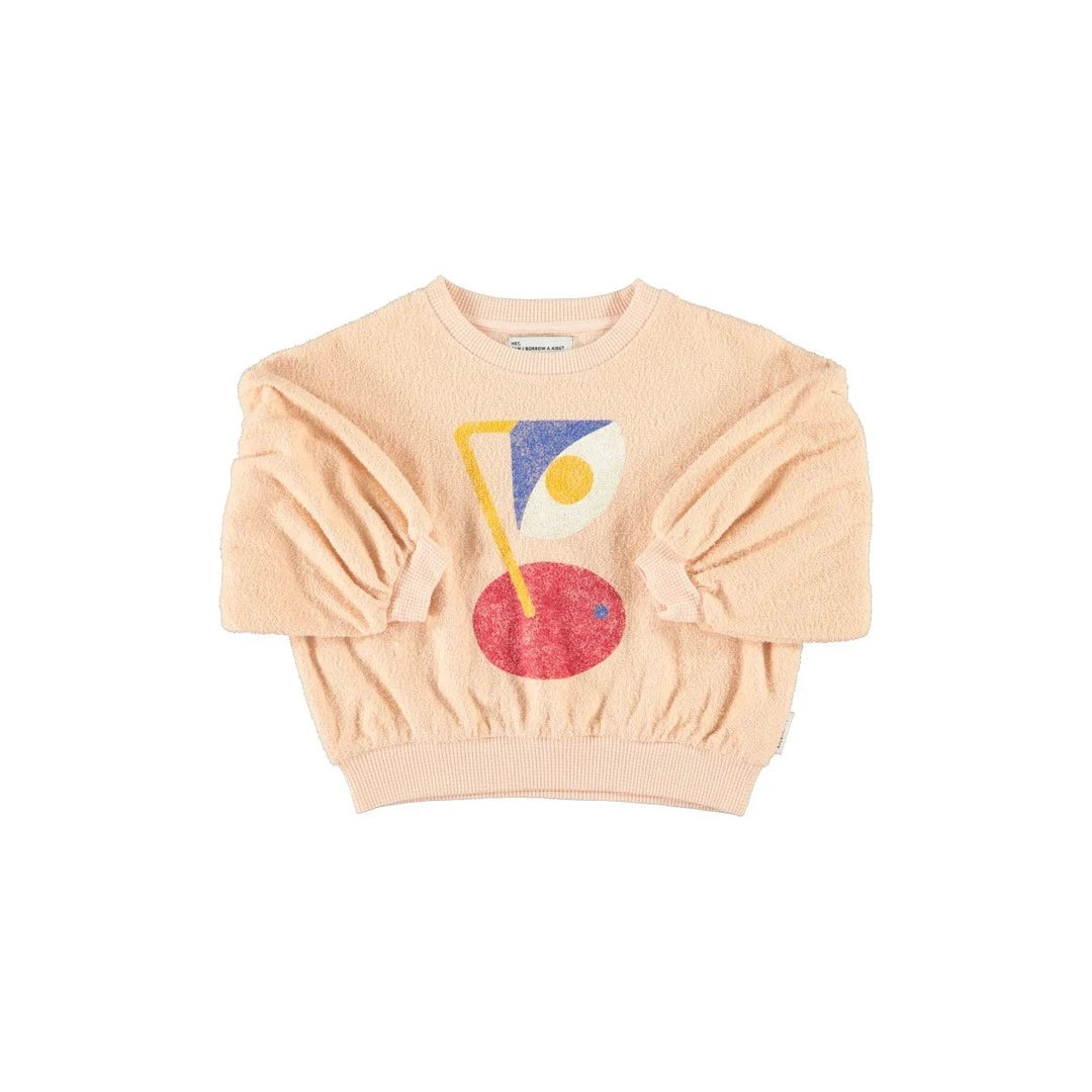 Piu Piu Sweatshirt Ballon Sleeves Light Pink With Desk Lamp Print