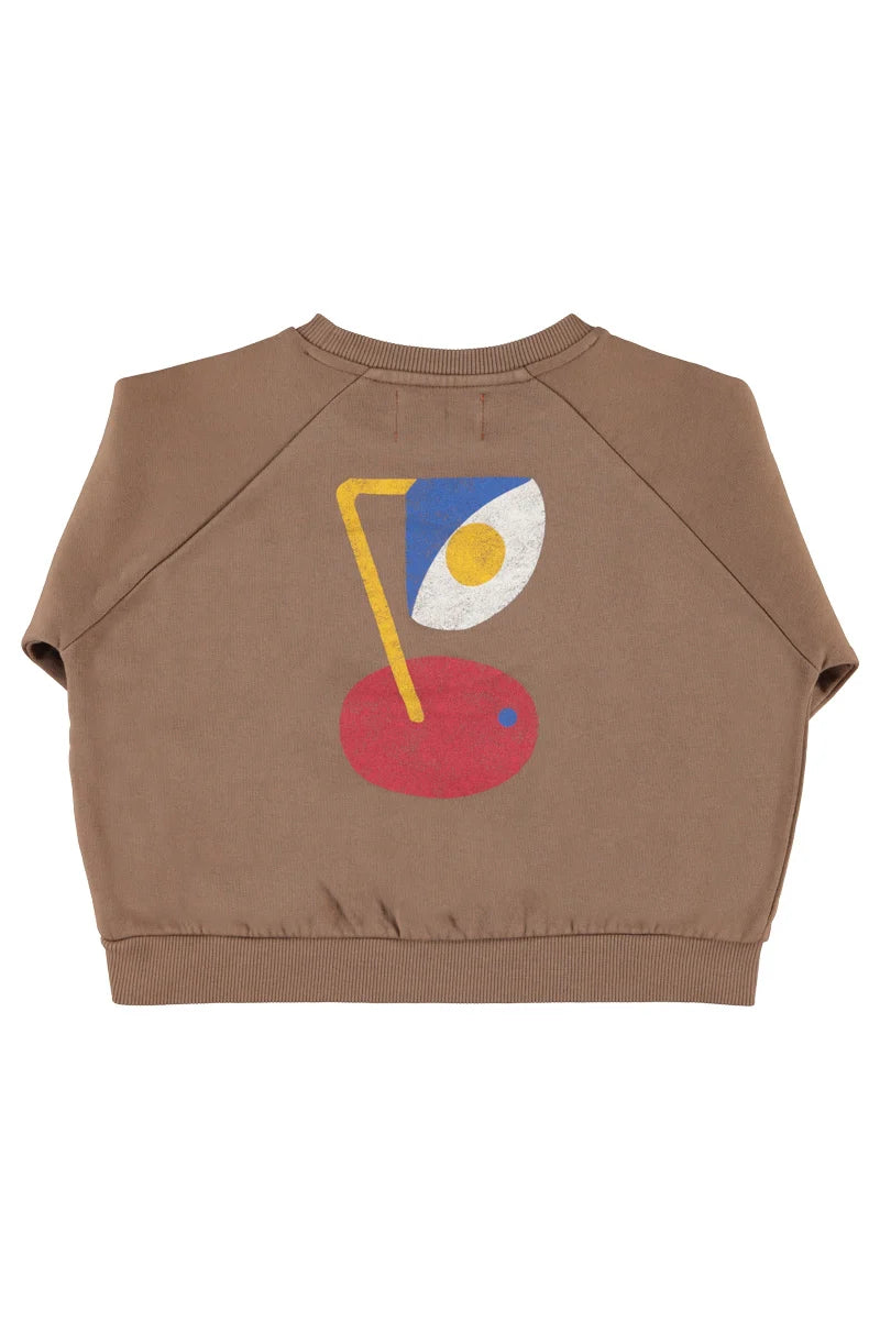 Piu Piu Sweatshirt Brown With Captain Print