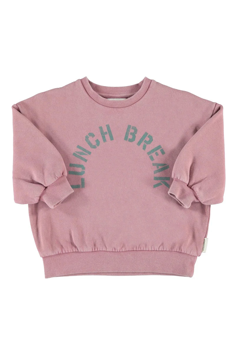 Piu Piu Oversized Sweatshirt Pink With Lunch Break Print
