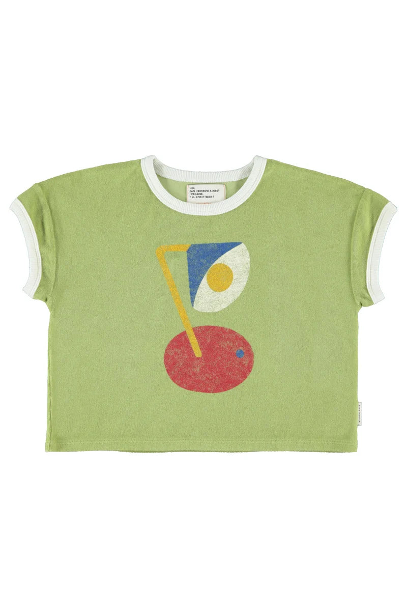 Piu Piu Terry Cotton T'shirt Green With Desk Lamp Pri