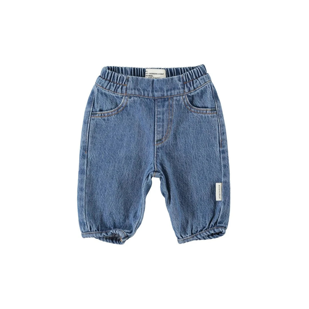 Piu Piu Baby Trousers Washed Navy Denim