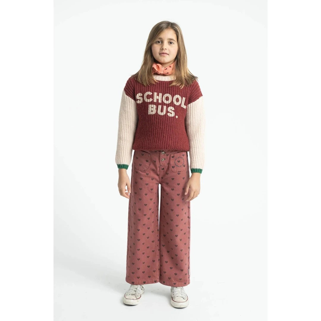 Piu Piu Flare Trousers Pink With Black Hearts Pink Black image 1