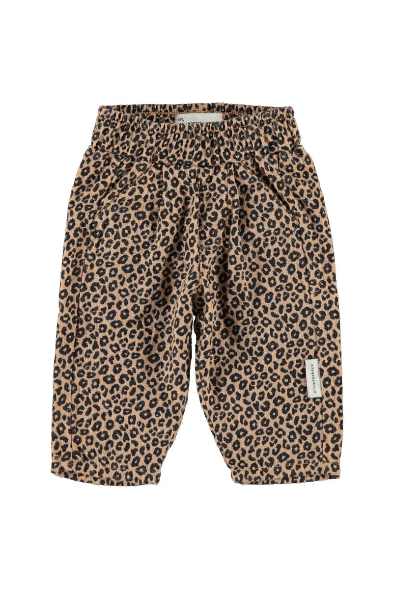 Piu Piu Unisex Trousers Brown With Animal Print