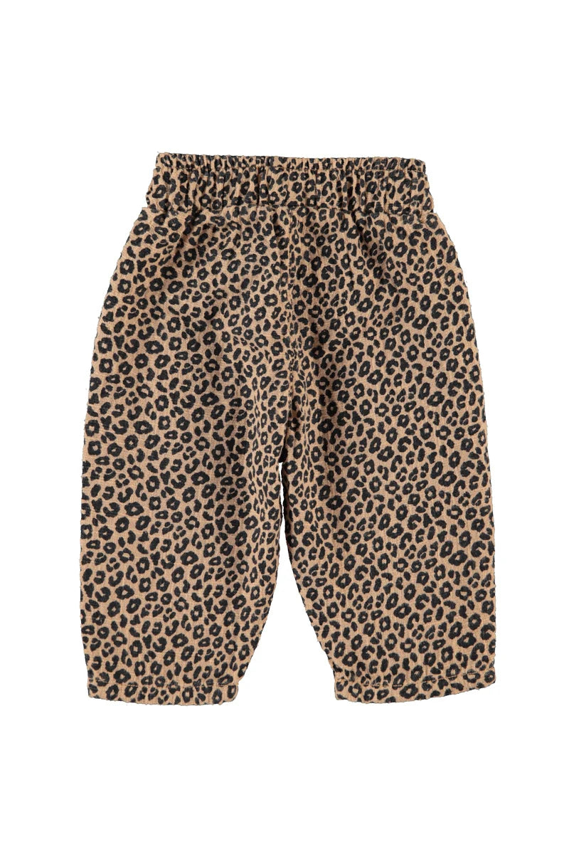 Piu Piu Unisex Trousers Brown With Animal Print